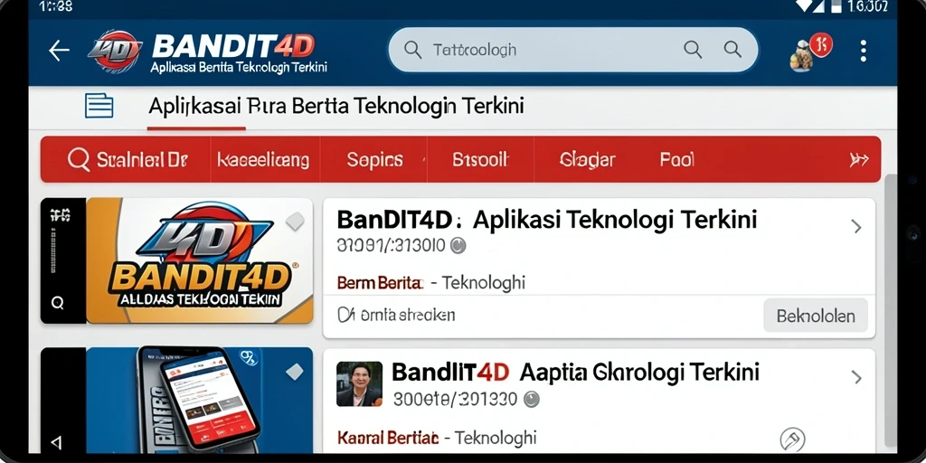 Antarmuka utama BANDIT4D menampilkan berita teknologi terbaru.