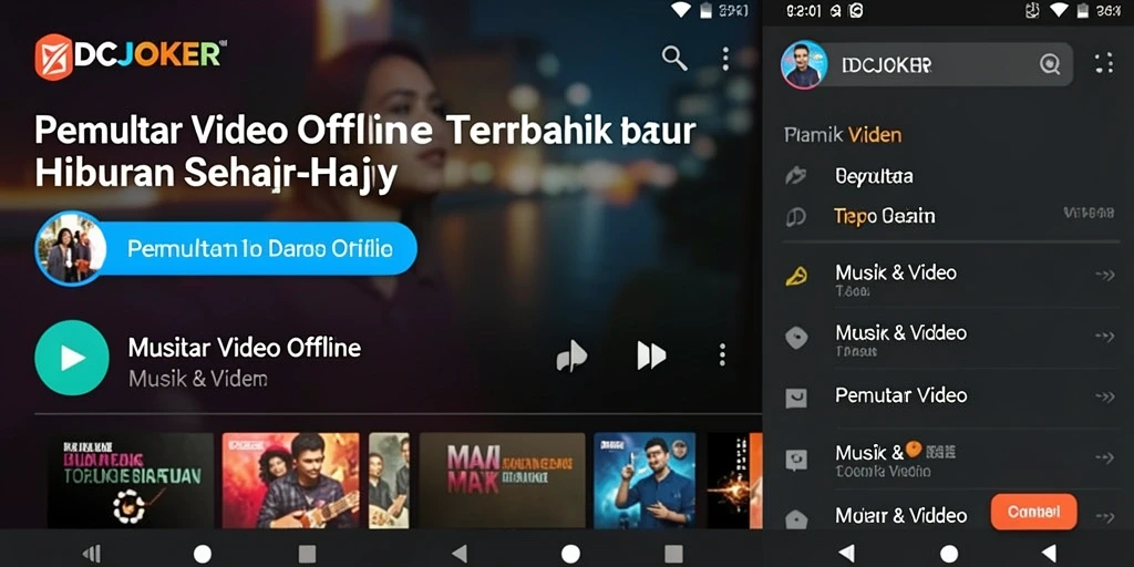 Tampilan antarmuka pemutar video offline IDCJOKER yang menarik.