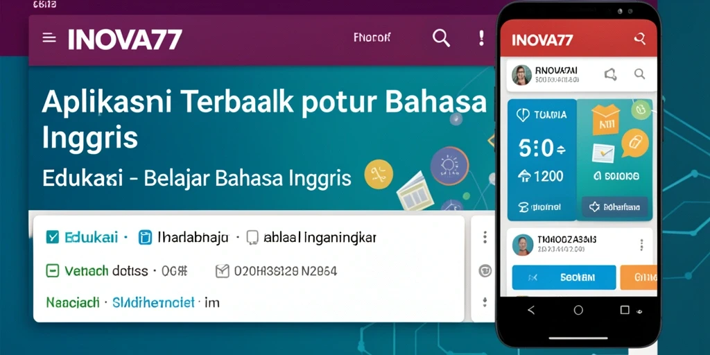 Tampilan utama antarmuka aplikasi Belajar Bahasa Inggris INOVA77.