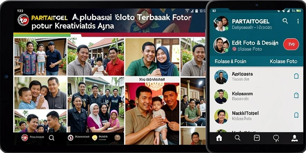 Antarmuka pengguna PARTAITOGEL yang sederhana dan fungsional untuk kolase foto.