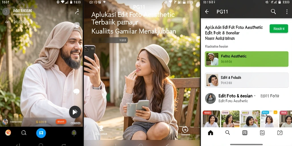 Tampilan antarmuka PG11 yang ramah pengguna untuk Edit Foto Aesthetic.