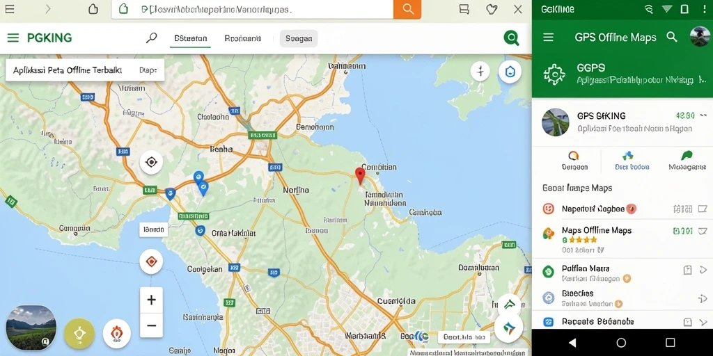 Tampilan antarmuka aplikasi GPS Offline Maps PGKING yang menarik dan fungsional.