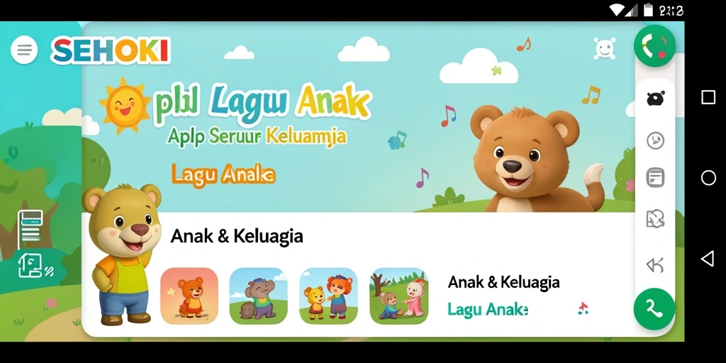 Tampilan antarmuka SEHOKI yang menyenangkan dan interaktif.