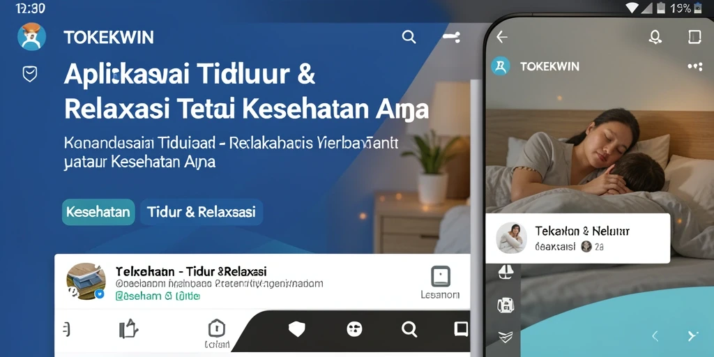 Antarmuka TOKEKWIN dengan pilihan meditasi dan suara relaksasi.