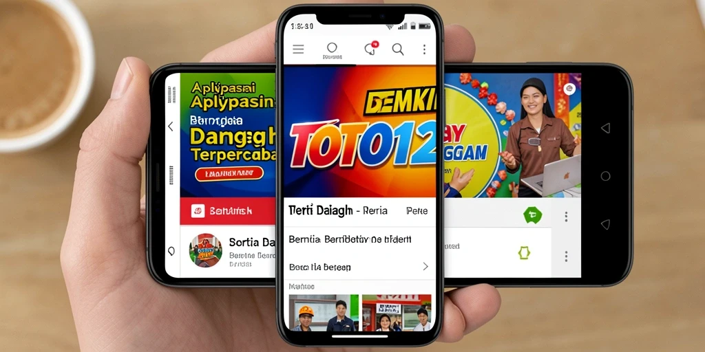 Antarmuka aplikasi TOTO12 yang menampilkan berita daerah terkini.